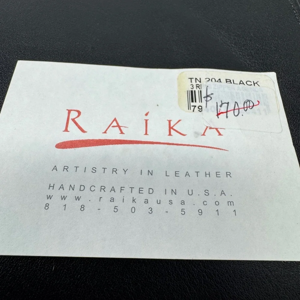 Raika Handcrafted Leather 3 Ring Binder Planner Organizer Black TN 204